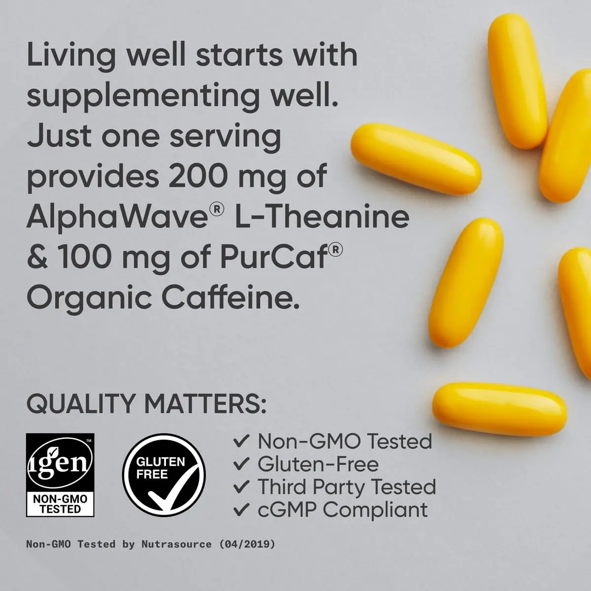 Sports Research L-Theanine + Caffeine Nootropic Supplement 60 Softgels | Natural Energy & Focus Support - view 4