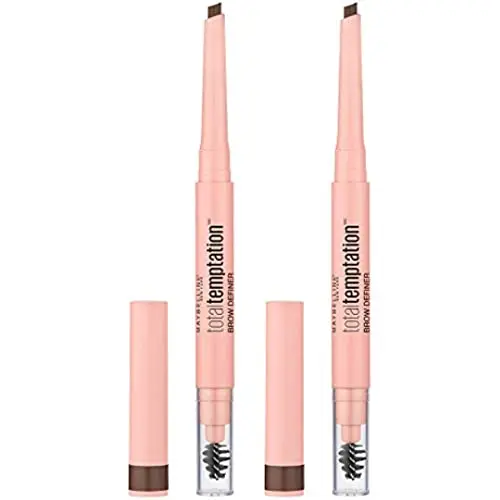 Maybelline Total Temptation Eyebrow Definer Pencil, Medium Brown, 2 Count | Defines & Shapes Brows Naturally - main product image