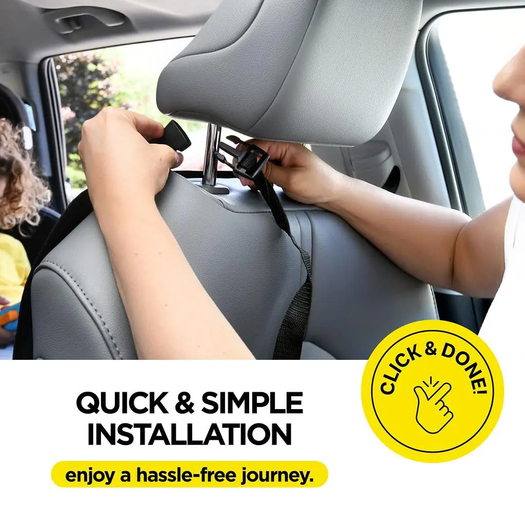 lebogner Back Seat Cover For Kids + 3 Pocket Storage Organizer, 2 Pack Waterproof Kick Mats | Protects Car Interior from Dirt & Mud - view 6