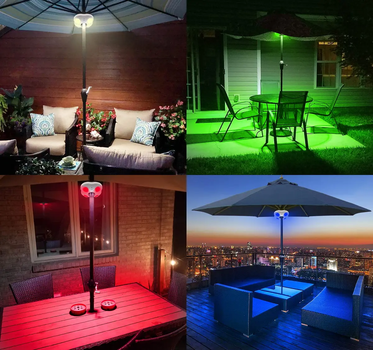 HONWELL Patio Umbrella Light 12-Color Cordless LED Battery Operated | 250 Lumens, Waterproof, Remote Control (49mm Diameter) - view 4