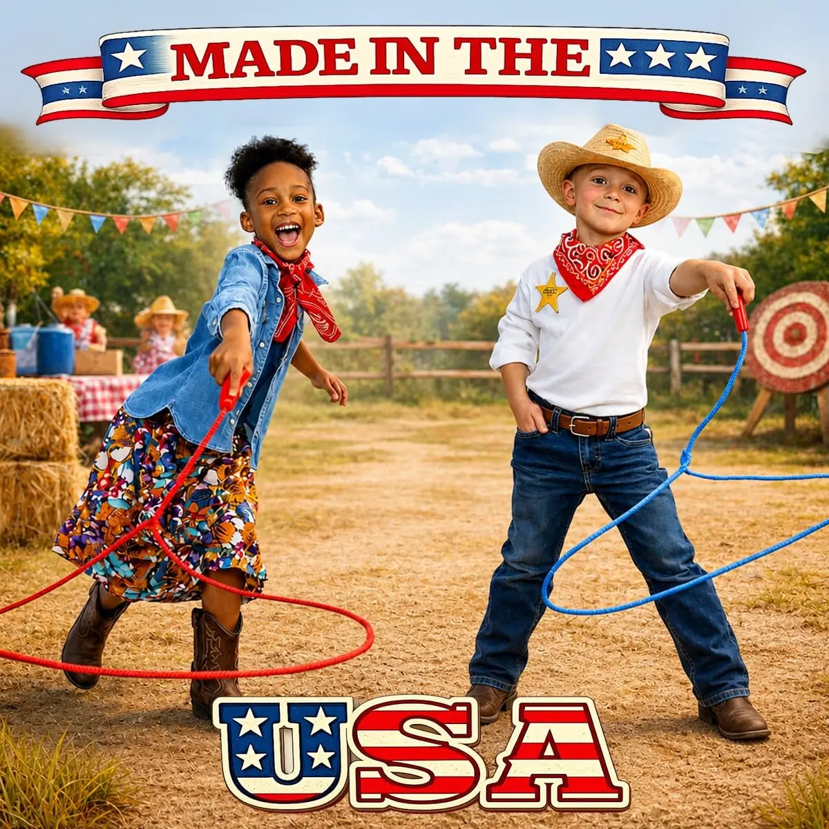 Western Stage Props Children’s Cowboy Kiddie Trick Rope Lasso | Pre-Tied, Made in USA, Ages 4-10 - view 2