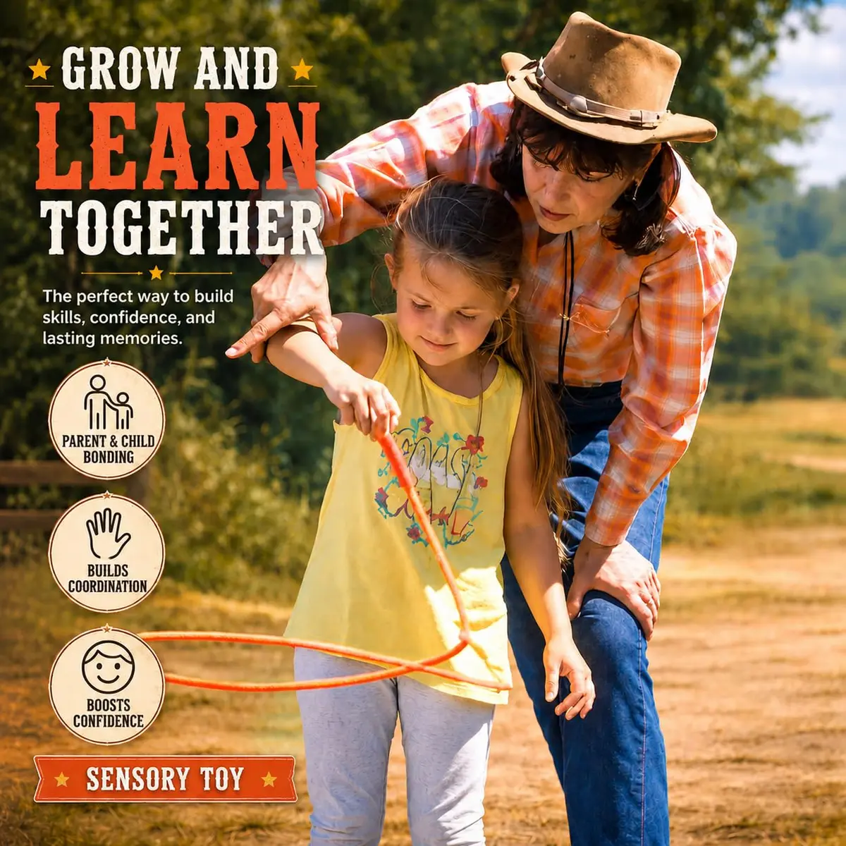 Western Stage Props Children’s Cowboy Kiddie Trick Rope Lasso | Pre-Tied, Made in USA, Ages 4-10 - view 4