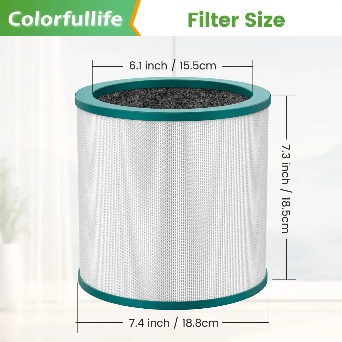 Colorfullife Replacement Air Purifier Filter for Dyson TP01, TP02, TP03, BP01 | 2-Pack True HEPA & Carbon - view 7