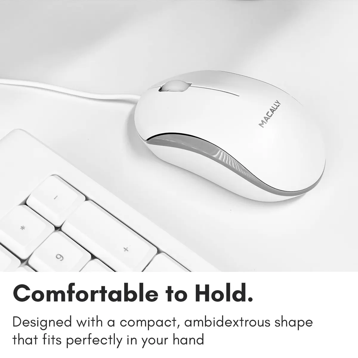 Macally QKEYCOMBO Full Size USB Wired Mac Keyboard and Mouse Combo with Numeric Keypad & Apple Shortcuts 2.27 kg (5 lb) | Ergonomic Design for Mac Computers - view 6