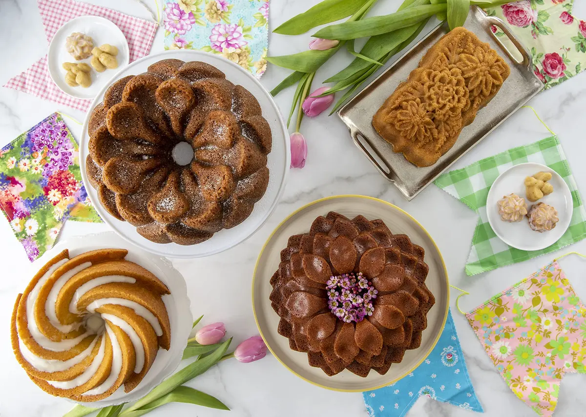 Nordic Ware Magnolia Bundt 10 Cup Toffee | Intricate Cast Aluminum Cake Pan - view 7