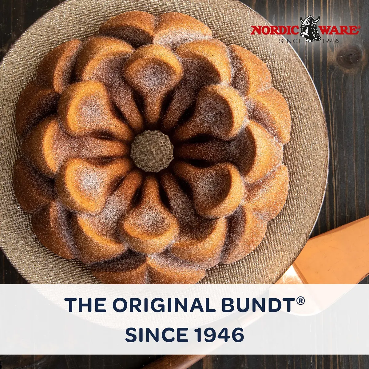 Nordic Ware Magnolia Bundt 10 Cup Toffee | Intricate Cast Aluminum Cake Pan - view 2