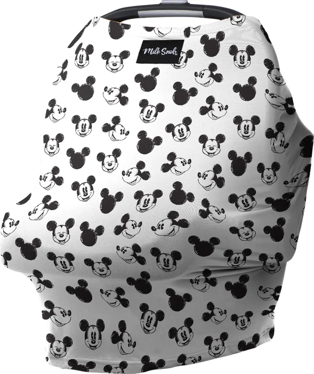 Milk Snob Original Disney 5-in-1 Cover Mickey Mouse Sketch, 1 Count | Breathable Rayon Blend for Car Seats, Nursing, Shopping Carts, High Chairs - main product image