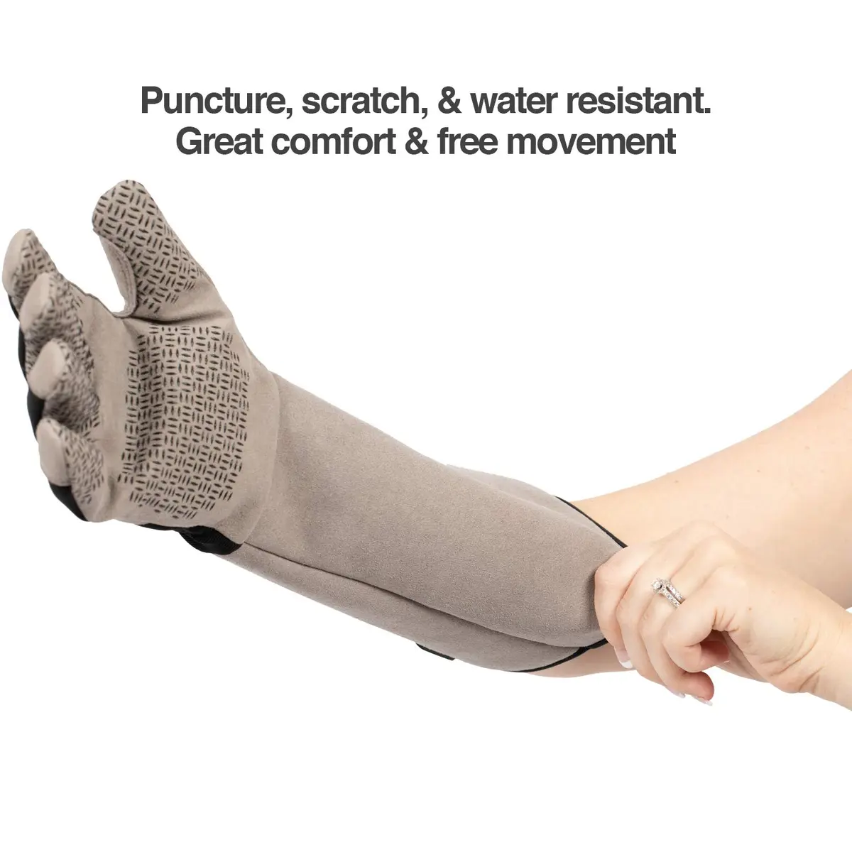 PetFusion Multipurpose Pet Glove for Grooming, Grey | Water-Resistant, Scratch & Puncture Protection - view 2