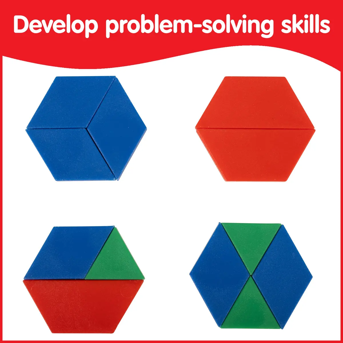 Edx Education Pattern Blocks - Mini Jar Set of 120 | Develop Geometry, Fractions & Measurement Skills - view 5