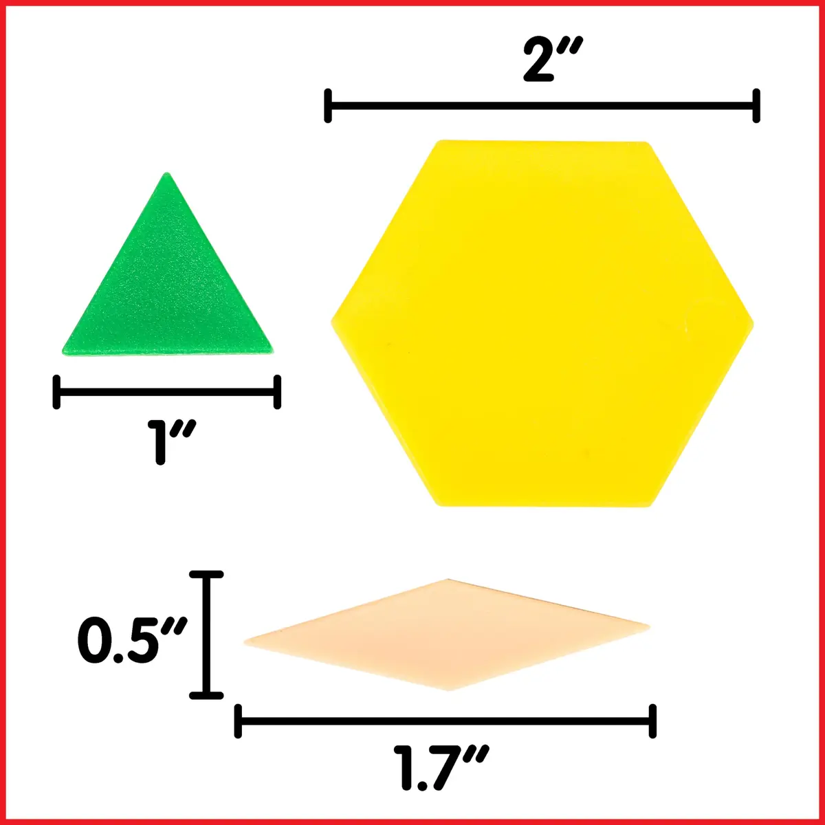 Edx Education Pattern Blocks - Mini Jar Set of 120 | Develop Geometry, Fractions & Measurement Skills - view 2