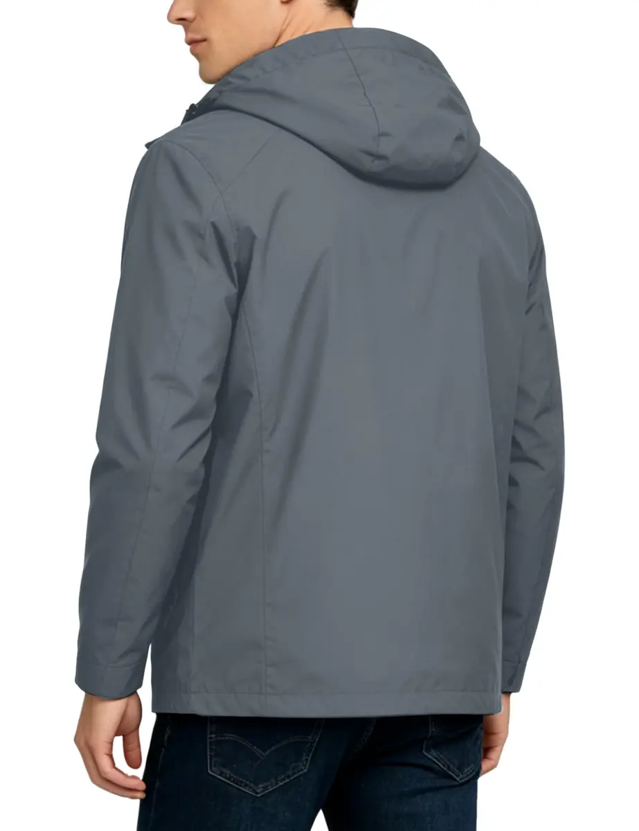 Little Donkey Andy Men's Waterproof Rain Jacket Gray Large | Breathable & Windproof - view 2