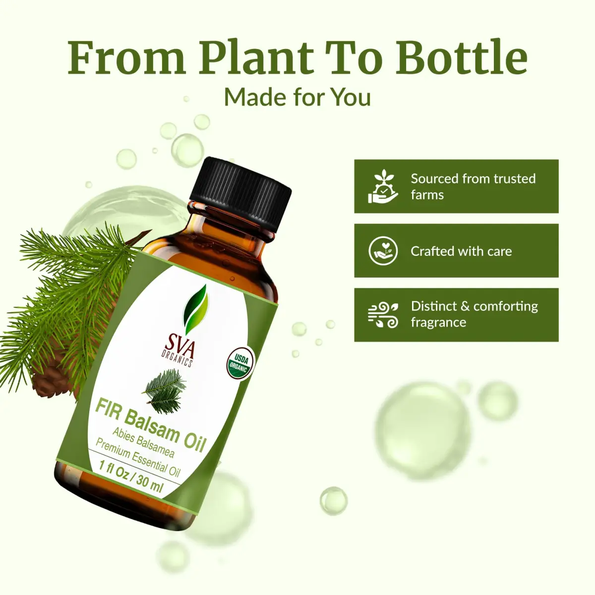 SVA Organics Fir Balsam Essential Oil - 1 Fl Oz (Pack of 1) - Pure & Natural Aroma - view 4