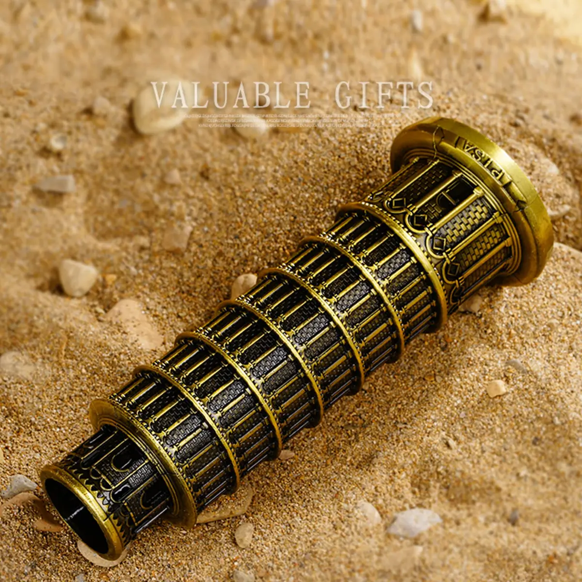 DS. DISTINCTIVE STYLE Metallic Leaning Tower of Pisa Statue 16cm (6 Inch) | Authentic Italian Landmark Replica - view 3