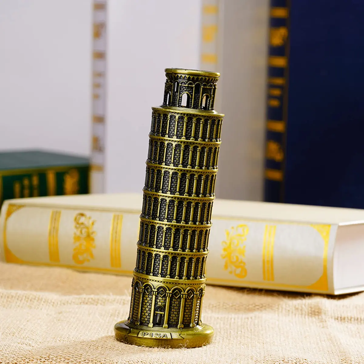 DS. DISTINCTIVE STYLE Metallic Leaning Tower of Pisa Statue 16cm (6 Inch) | Authentic Italian Landmark Replica - view 4