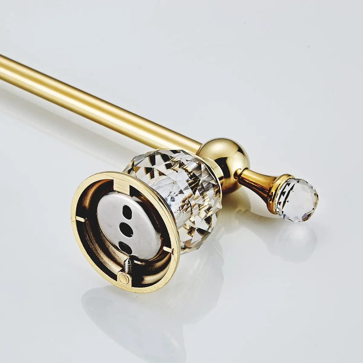 BATHSIR Crystal Toilet Paper Holder Gold Toilet Roll Holder Modern Bathroom Accessories Zinc Alloy Tissue Hanger Wall Mounted | Contemporary Style - view 8