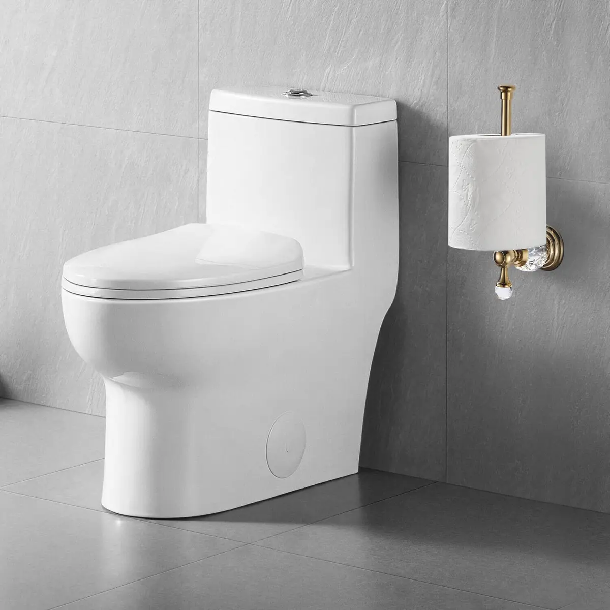 BATHSIR Crystal Toilet Paper Holder Gold Toilet Roll Holder Modern Bathroom Accessories Zinc Alloy Tissue Hanger Wall Mounted | Contemporary Style - view 3