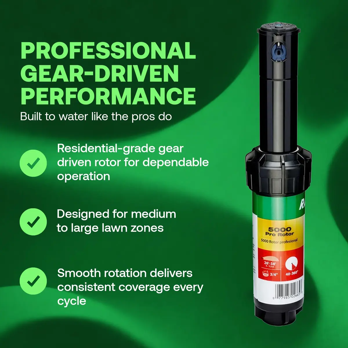 Rain Bird 5000 Rotor with Nozzle Tree 10 Pack | Adjustable, Durable, Professional Irrigation System - view 2