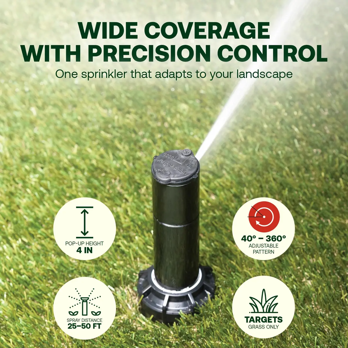 Rain Bird 5000 Rotor with Nozzle Tree 10 Pack | Adjustable, Durable, Professional Irrigation System - view 3