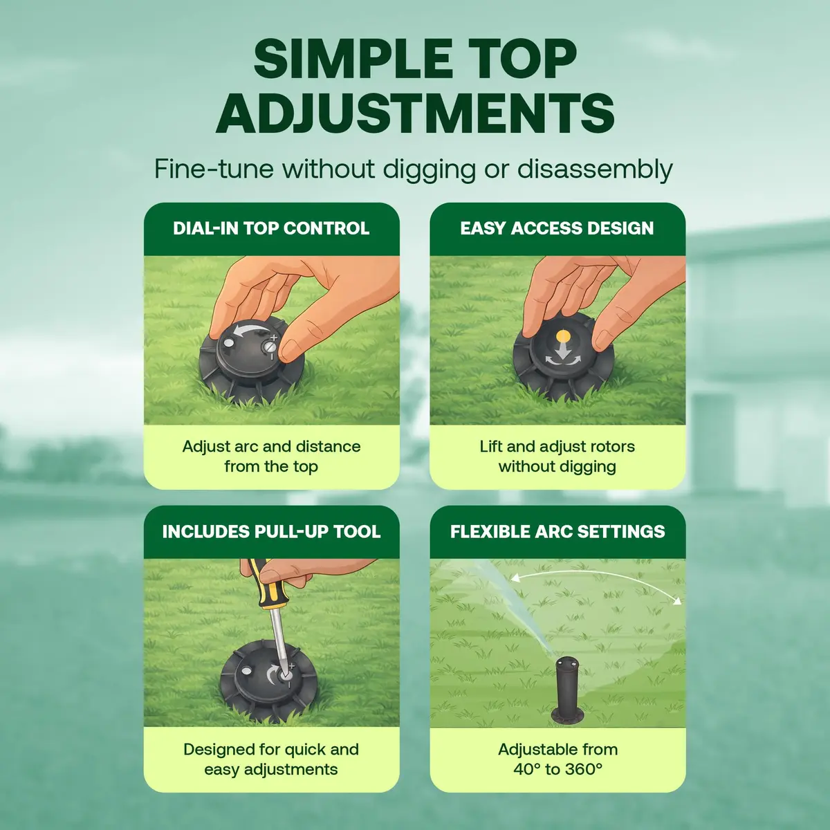 Rain Bird 5000 Rotor with Nozzle Tree 10 Pack | Adjustable, Durable, Professional Irrigation System - view 4