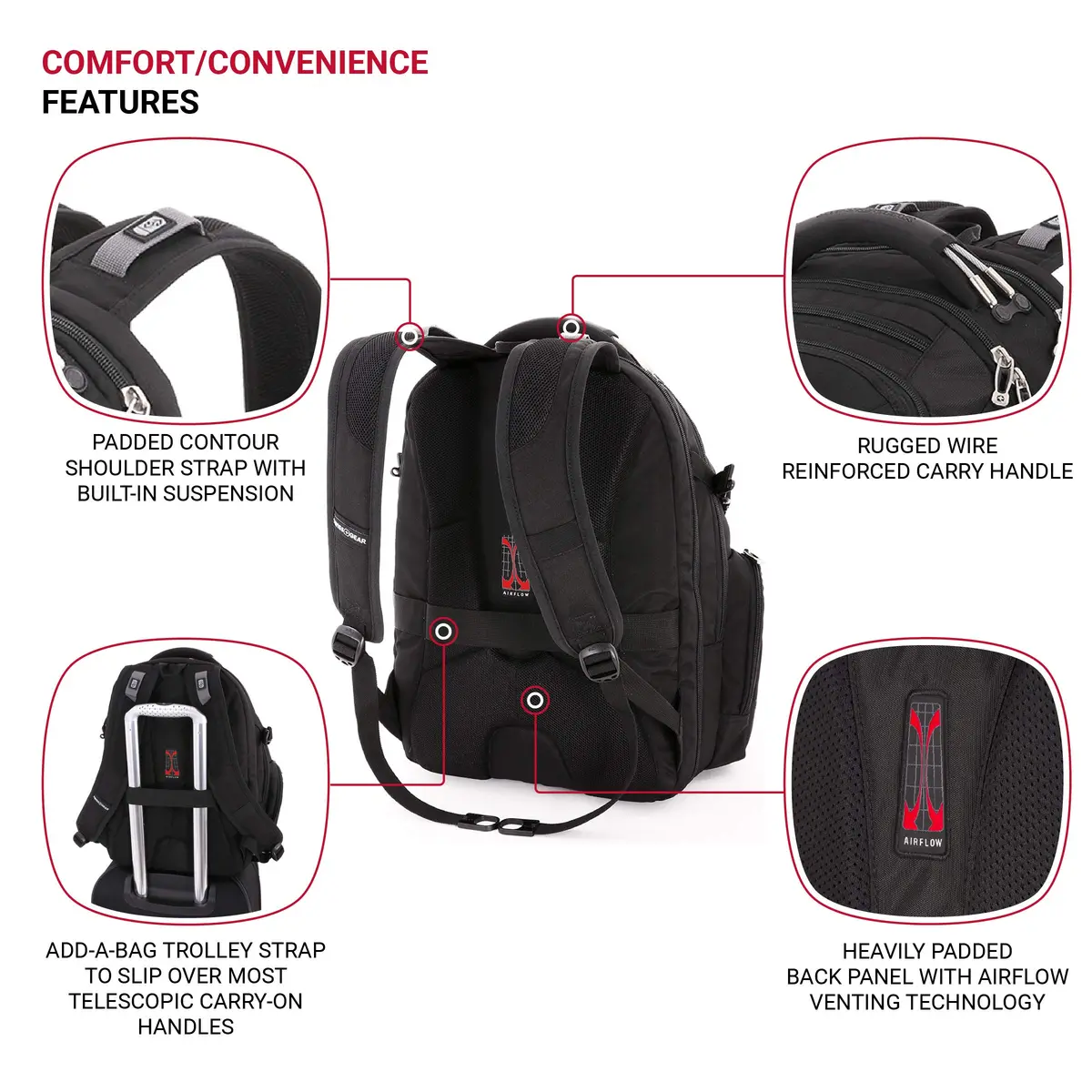 SwissGear 5709 ScanSmart Laptop Backpack | Fits Most 15 Inch Laptops & Tablets, TSA-Friendly, Water-Resistant - view 2