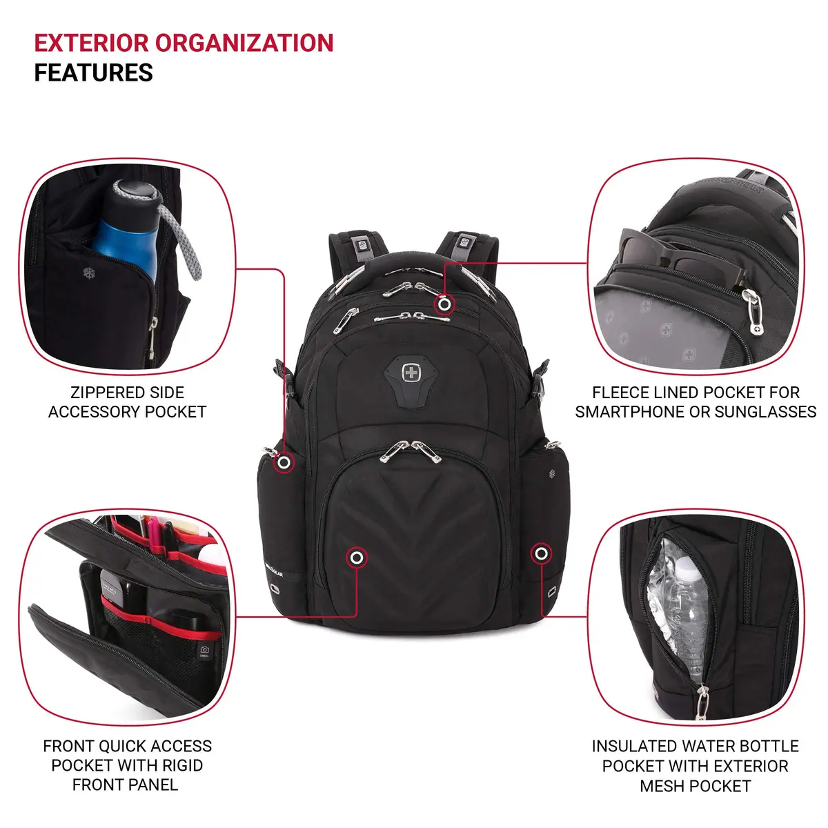 SwissGear 5709 ScanSmart Laptop Backpack | Fits Most 15 Inch Laptops & Tablets, TSA-Friendly, Water-Resistant - view 3
