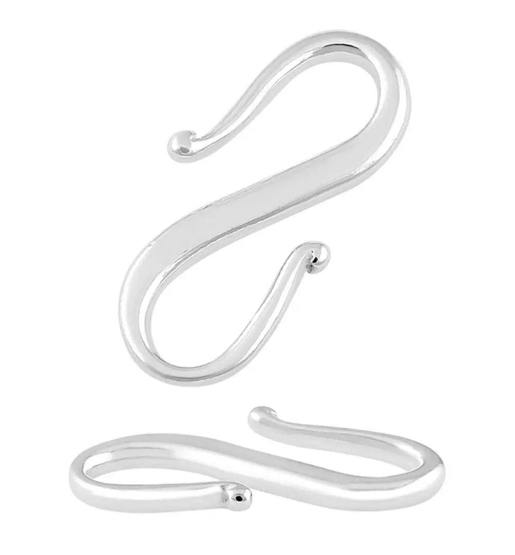 Adabele 925 Sterling Silver S Hooks Clasp 15mm (5-Pack, Silver) | Hypoallergenic & Nickel-Free Jewelry Findings — Sterling Silver / 12mm - 5pcs - view 4