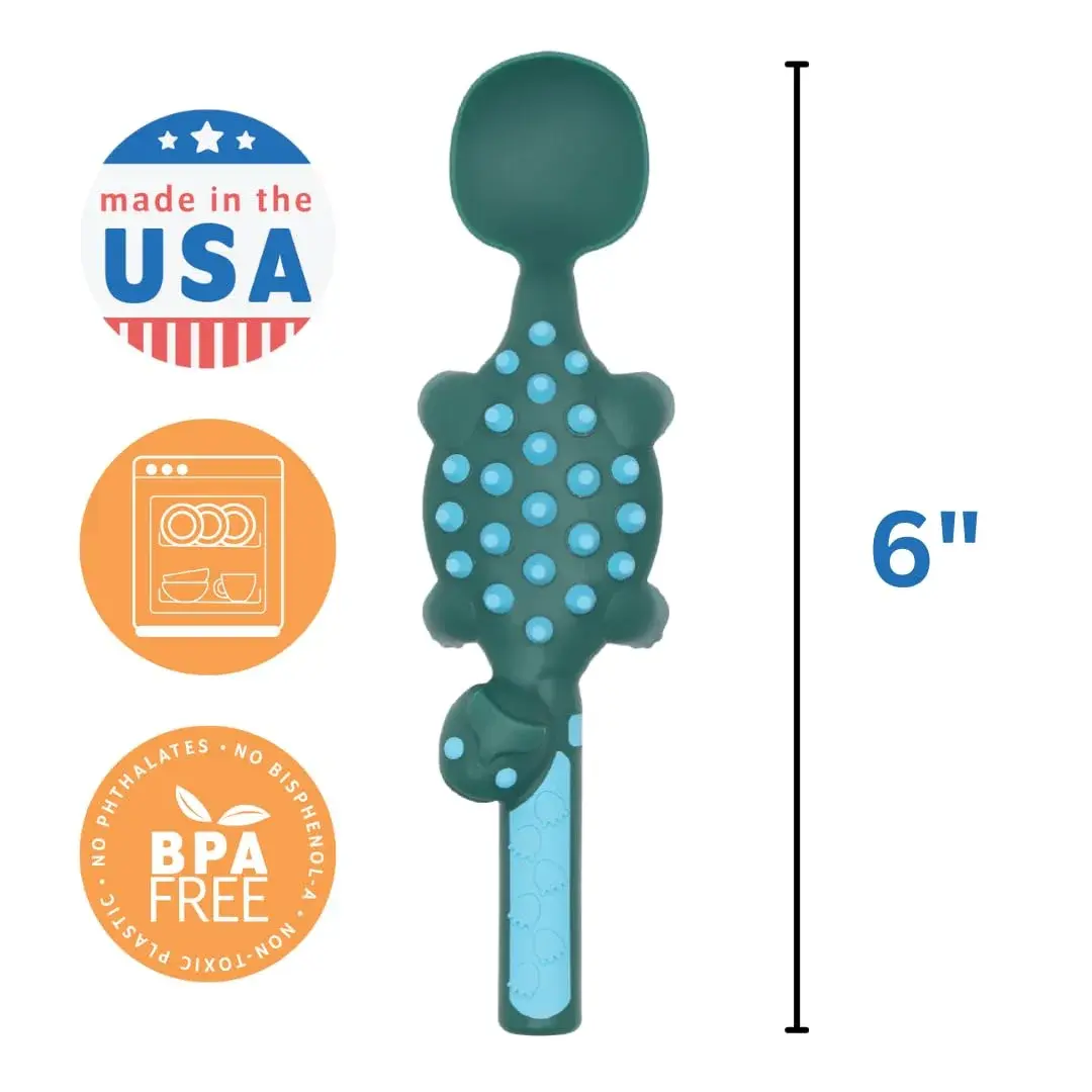 Constructive Eating Dinosaur Plate and Utensils Set | Toddler Dinnerware with Divided Plates (1 Plate, 3 Utensils) - view 6