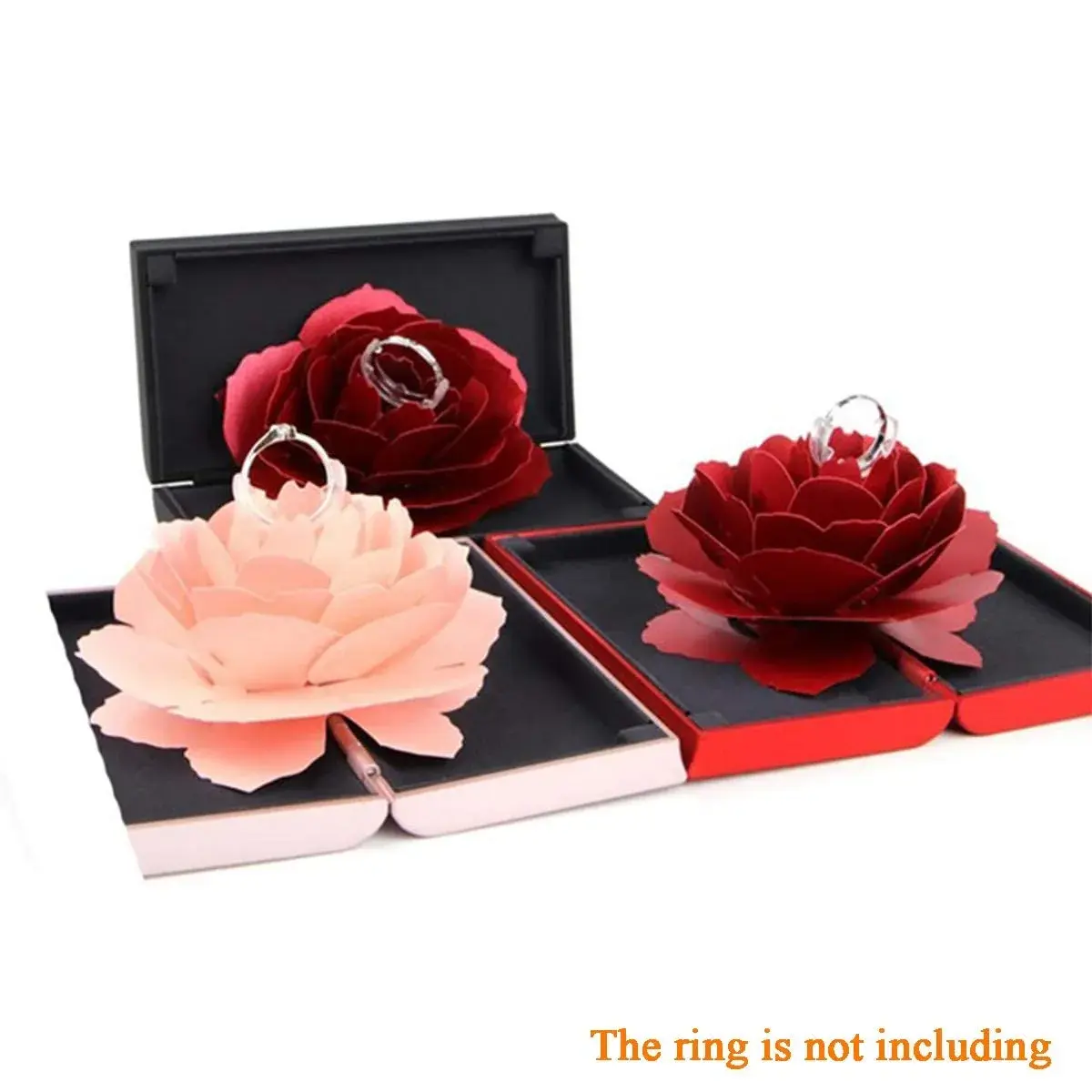 wonuu Rose Engagement Ring Box with Pop-Up Holder | 12cm x 6.8cm x 2cm (4.7" x 2.7" x 0.8") - view 8