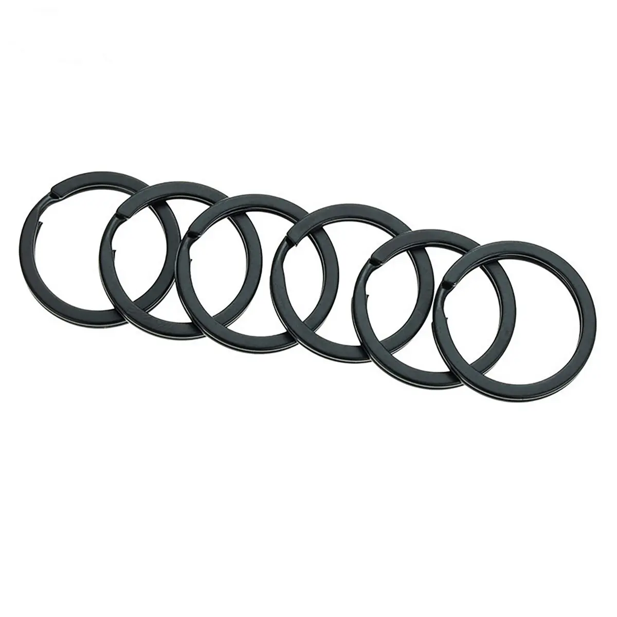 HeeYaa 1-inch Flat Key Rings, 25mm (1 inch) Outer Diameter, Black Metal Split Keyrings | Pack of 10 for Car, Home, Office Keys - view 5