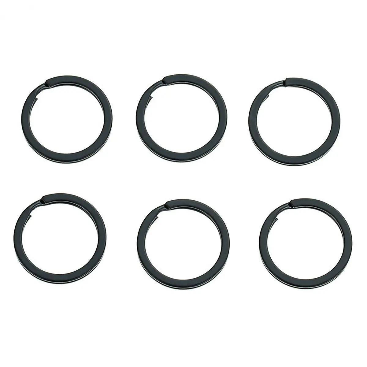 HeeYaa 1-inch Flat Key Rings, 25mm (1 inch) Outer Diameter, Black Metal Split Keyrings | Pack of 10 for Car, Home, Office Keys - view 6