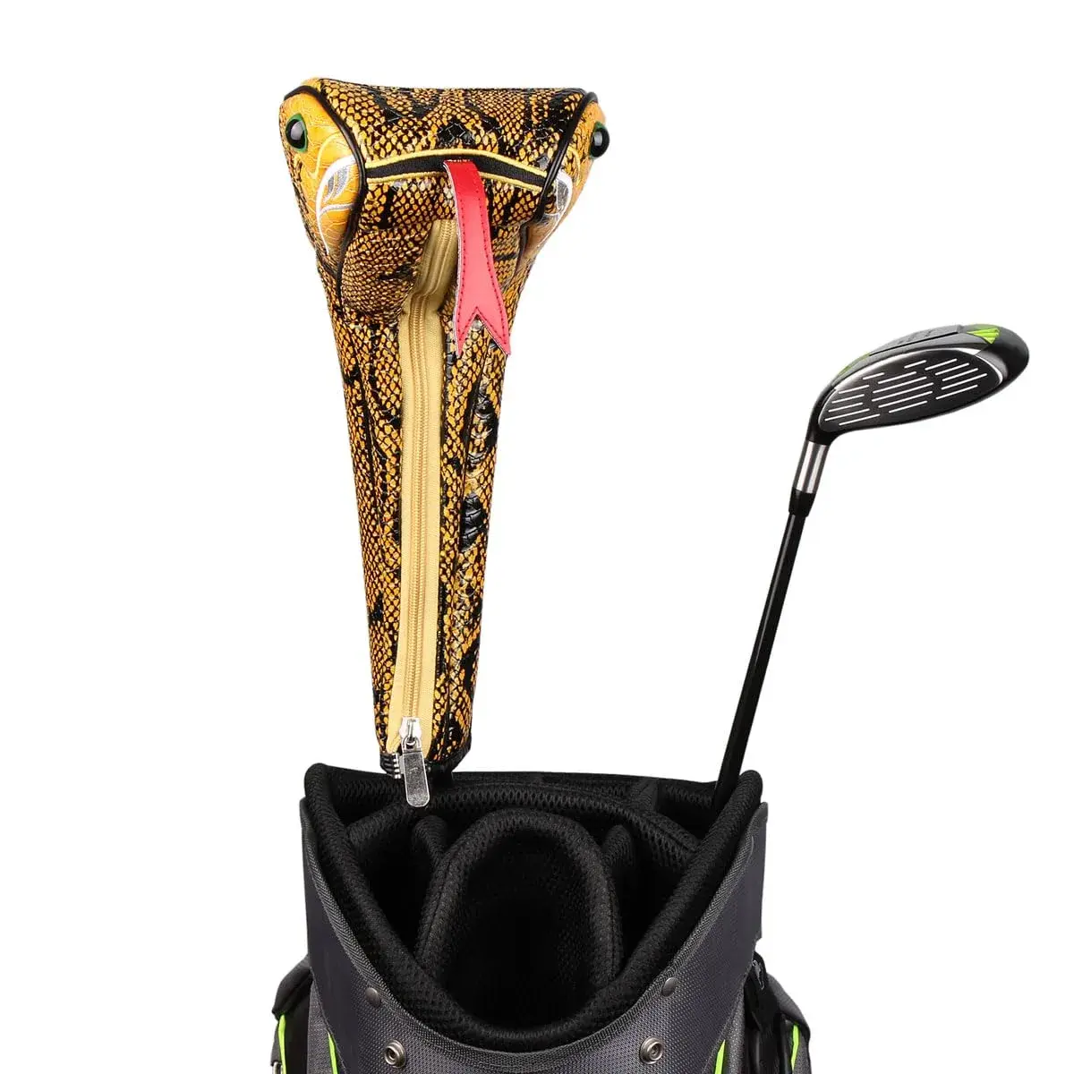 Sahara Yellow Snake Driver Headcover for Golf Clubs | Fits 460cc Drivers with Zippered Closure - view 5