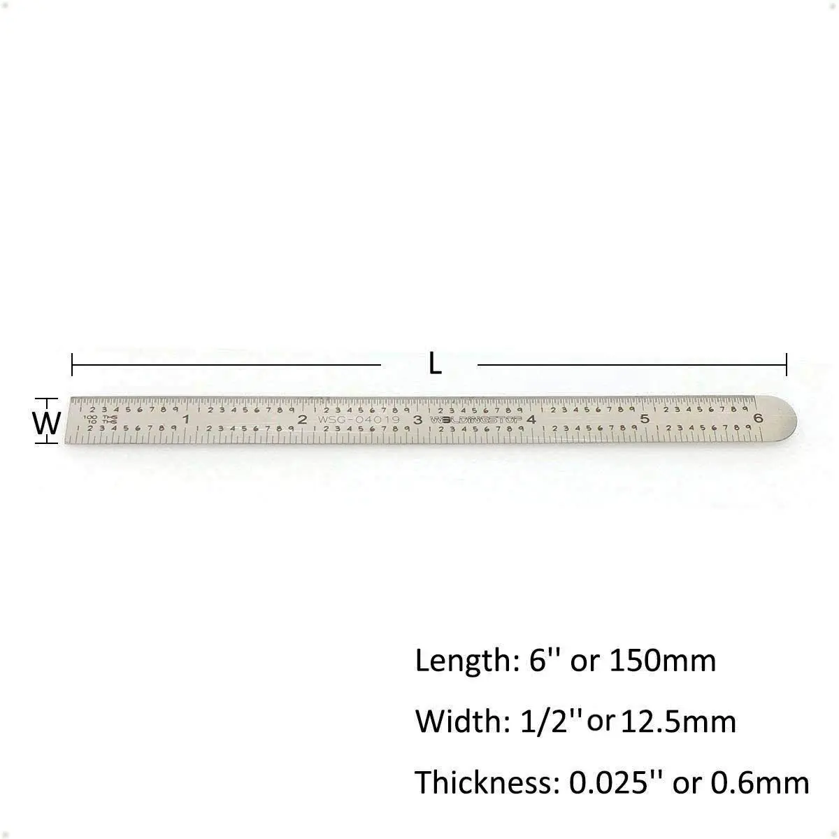 WeldingStop 6 inch (15 cm) Machinist Ruler | Flexible Stainless Steel Rule with 5R Graduations - view 5