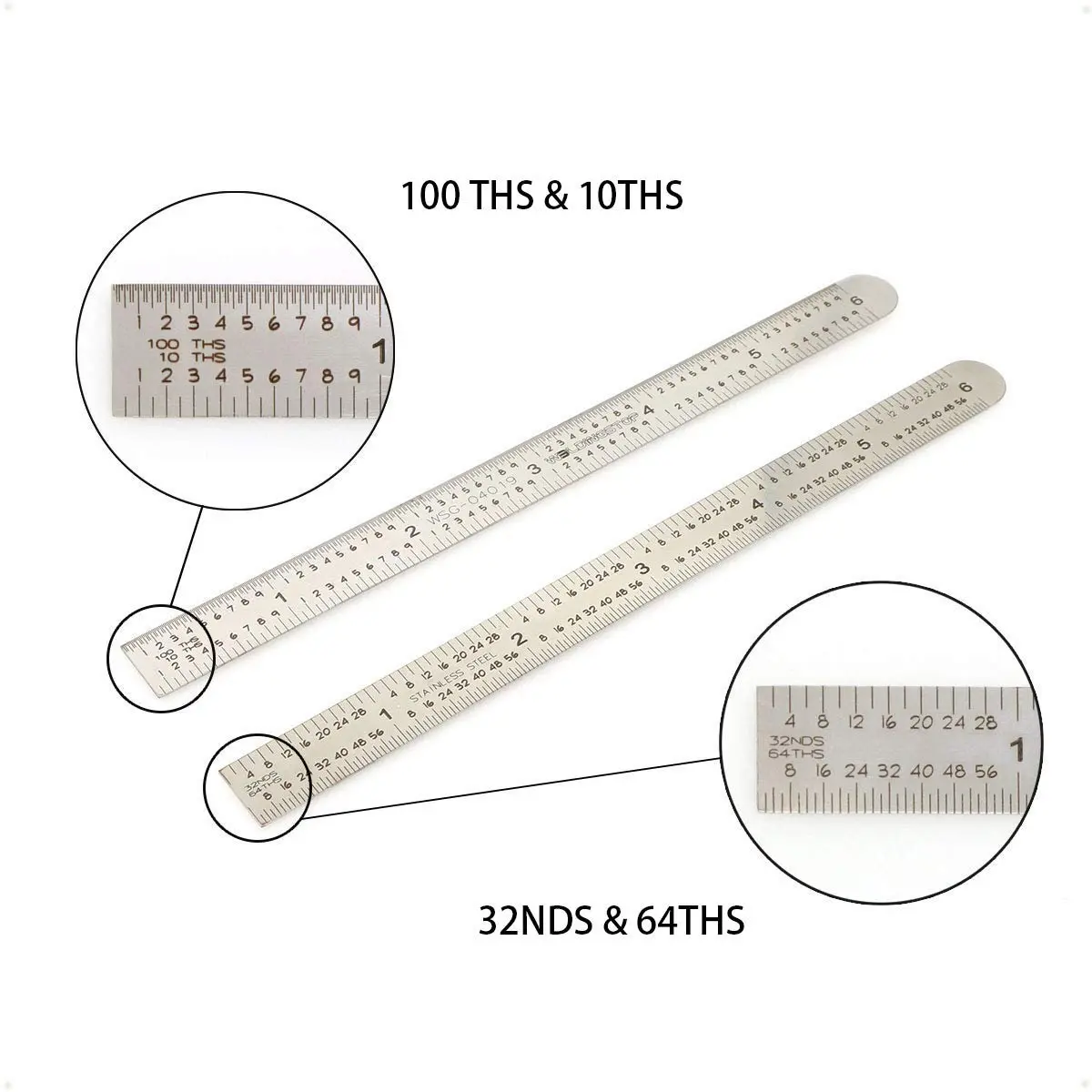 WeldingStop 6 inch (15 cm) Machinist Ruler | Flexible Stainless Steel Rule with 5R Graduations - view 2