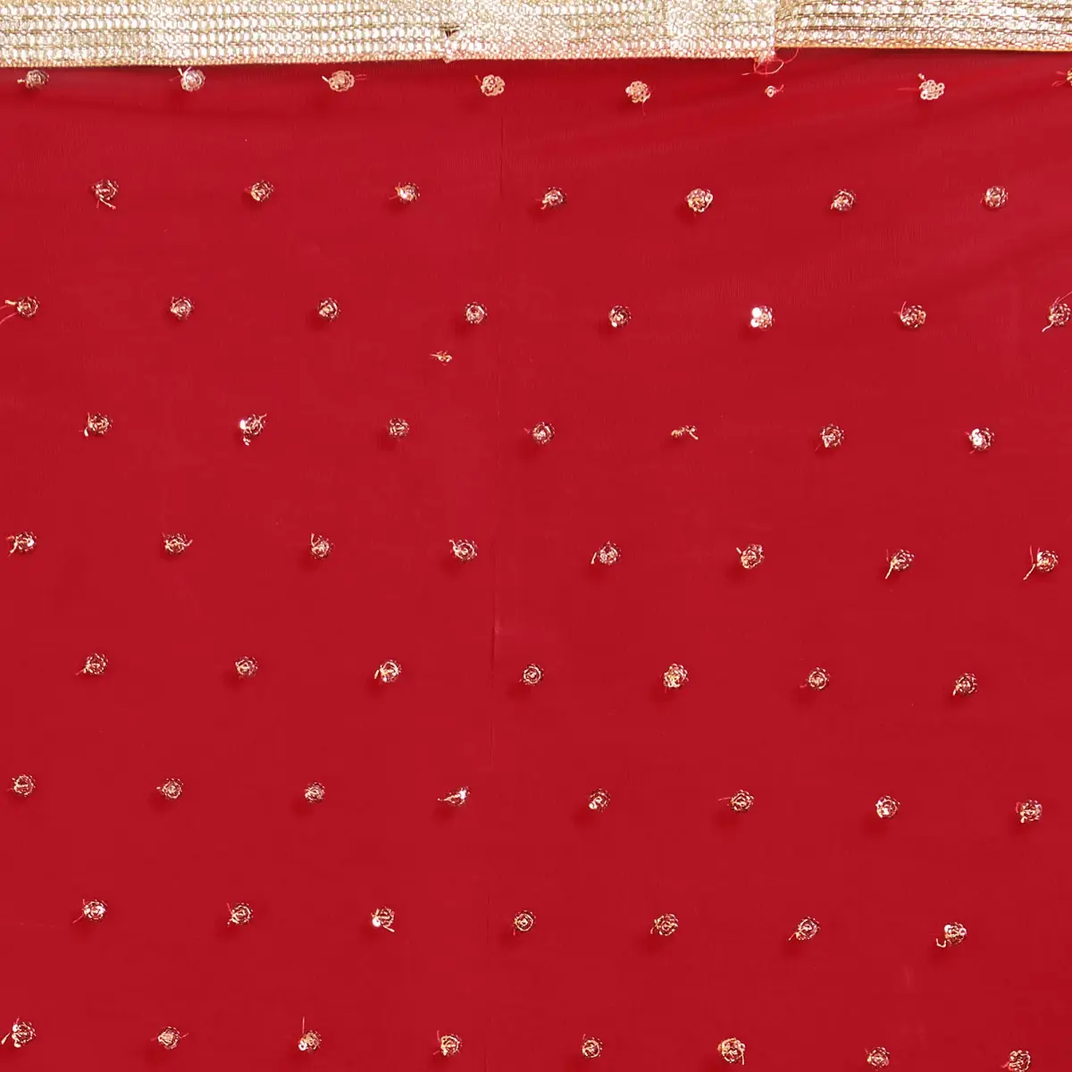 DUPATTA BAZAAR Embellished Red & Gold Net Dupatta 2.4m (8ft) | Party & Festive Wear - view 6
