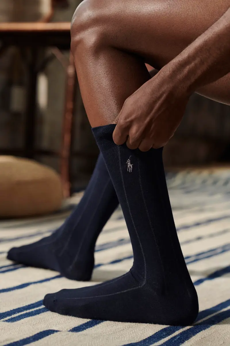 POLO RALPH LAUREN Men's Assorted Pattern Dress Crew Socks, 4 Pairs | Soft Cotton Blend, Classic Patterns, All-Day Comfort - view 5