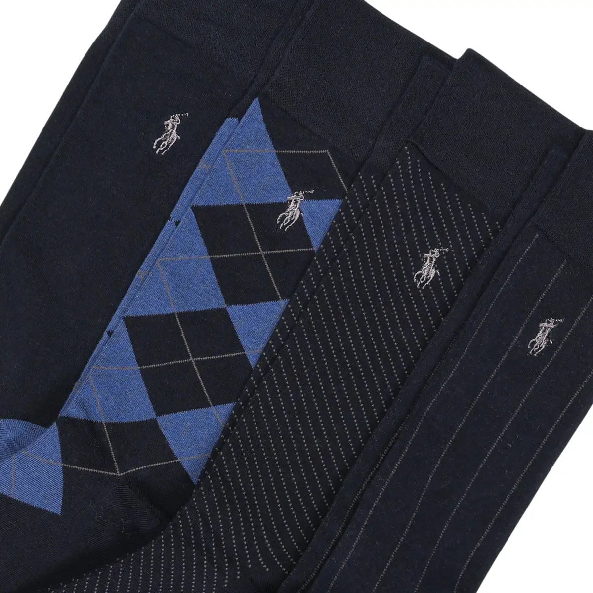 POLO RALPH LAUREN Men's Assorted Pattern Dress Crew Socks, 4 Pairs | Soft Cotton Blend, Classic Patterns, All-Day Comfort - view 2