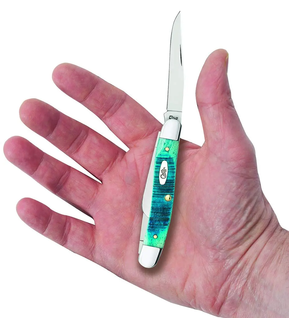 Case Pocket Knife Medium Stockman Caribbean Blue Jig Bone | 3 5/8 Inches Closed | Reusable USA Tool - view 5