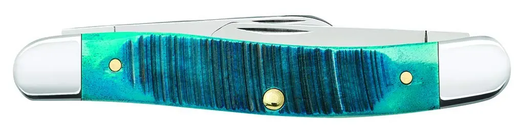 Case Pocket Knife Medium Stockman Caribbean Blue Jig Bone | 3 5/8 Inches Closed | Reusable USA Tool - view 3