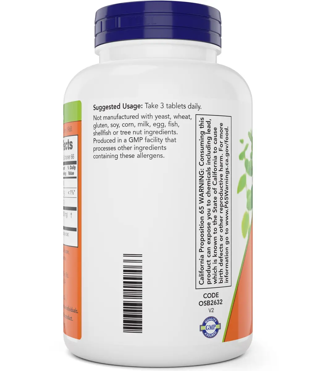 Now Chlorella Tablets 1000mg | Premium Non-GMO Microalgae Supplement (200 Tabs) - view 4