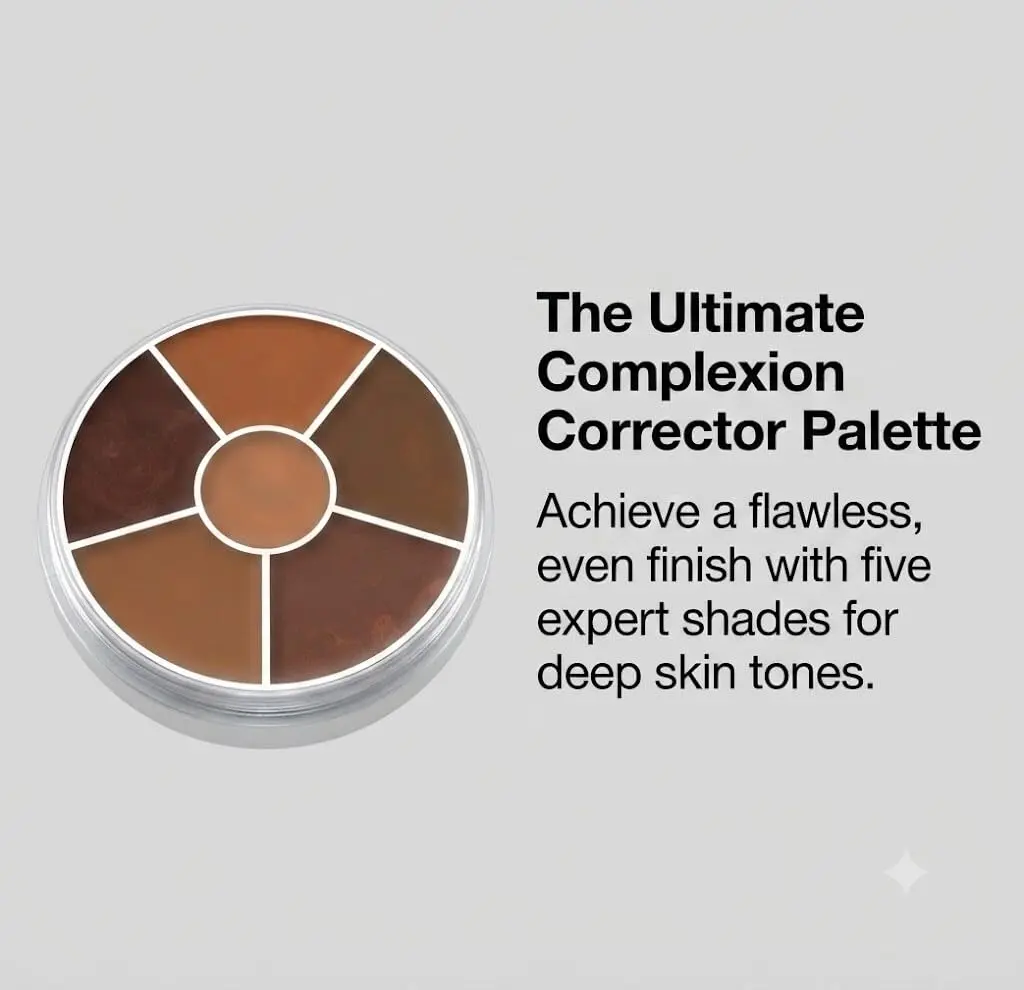 Kryolan Concealer Circle (Dark) 6-Color Cream Palette | Full Coverage, Vegan & Cruelty-Free - view 4