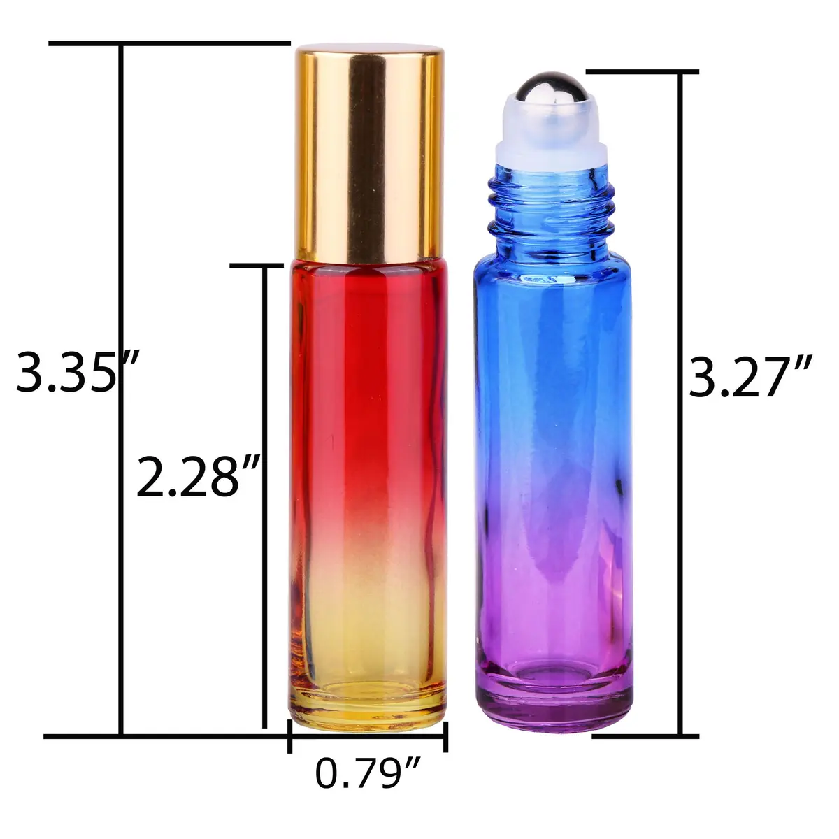 inice 12 Pack,Gradient Color Glass Roller Bottles 10ml | Essential Oil & Perfume Applicator - view 5