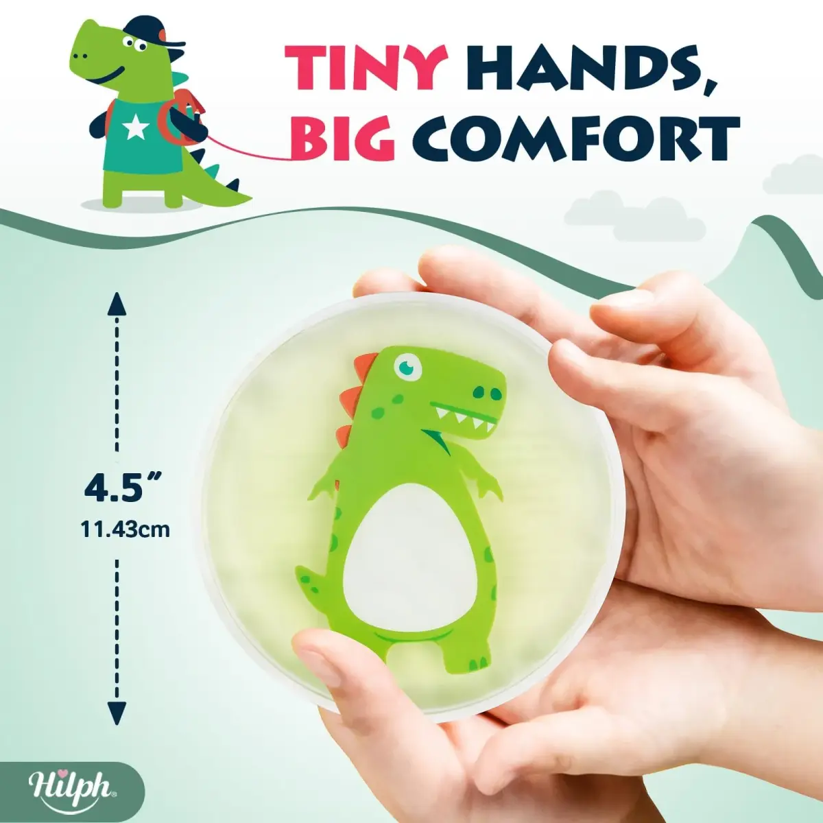 Hilph Kids Dino Ice Packs 3 Count (Pack of 1) | Soft Flexible Gel for Boo Boos, Fevers, and Injuries - view 5
