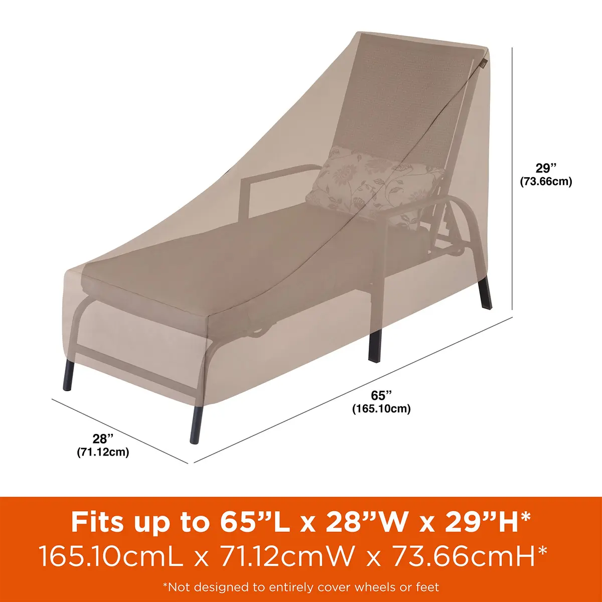 MODERN LEISURE Chalet Patio Chaise Lounge Outdoor Cover 65 x 28 x 29 inches | Water-Resistant - view 2