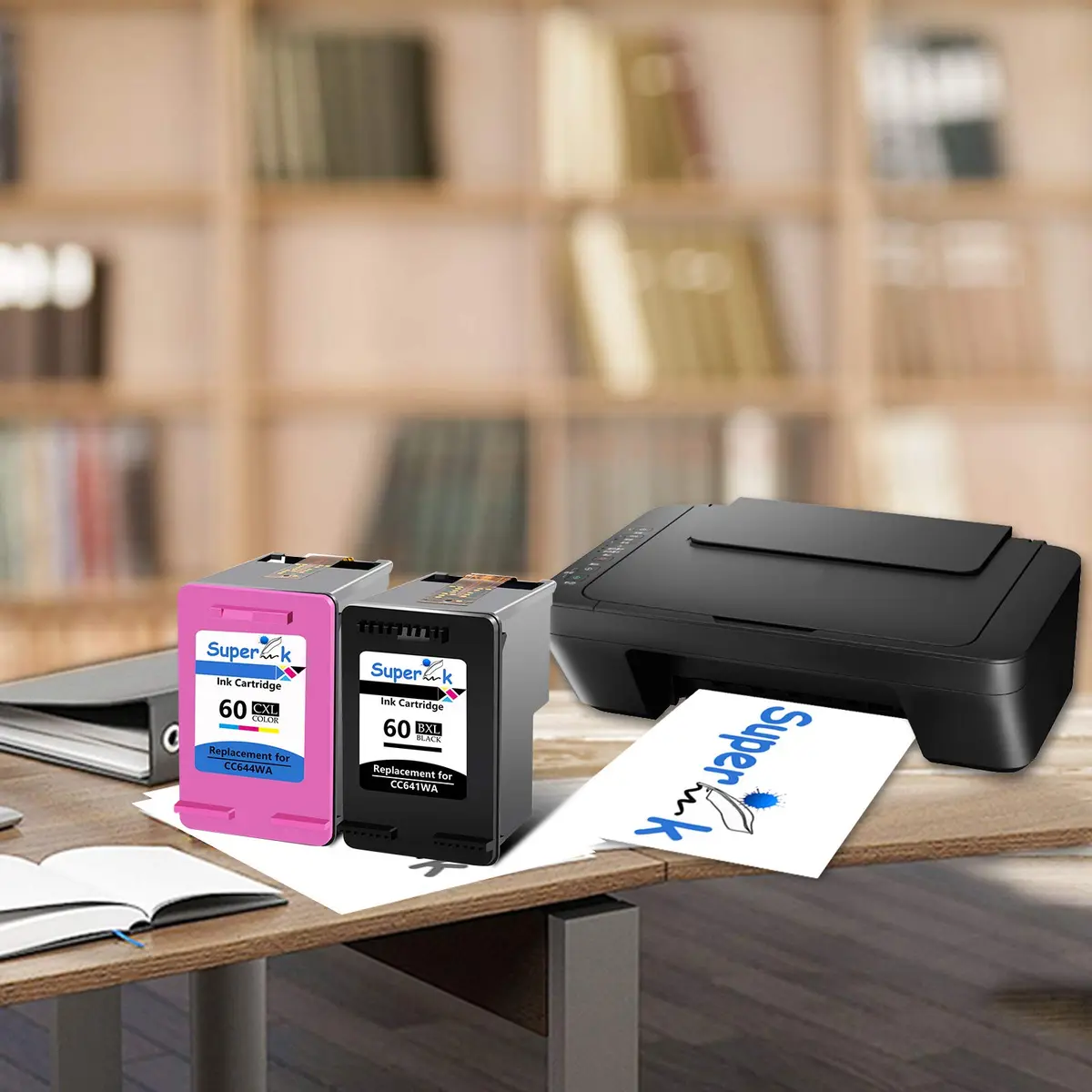 SuperInk Remanufactured Ink Cartridge for HP 60XL CC641WA CC644WA | Compatible for Deskjet & Envy Printers - view 5