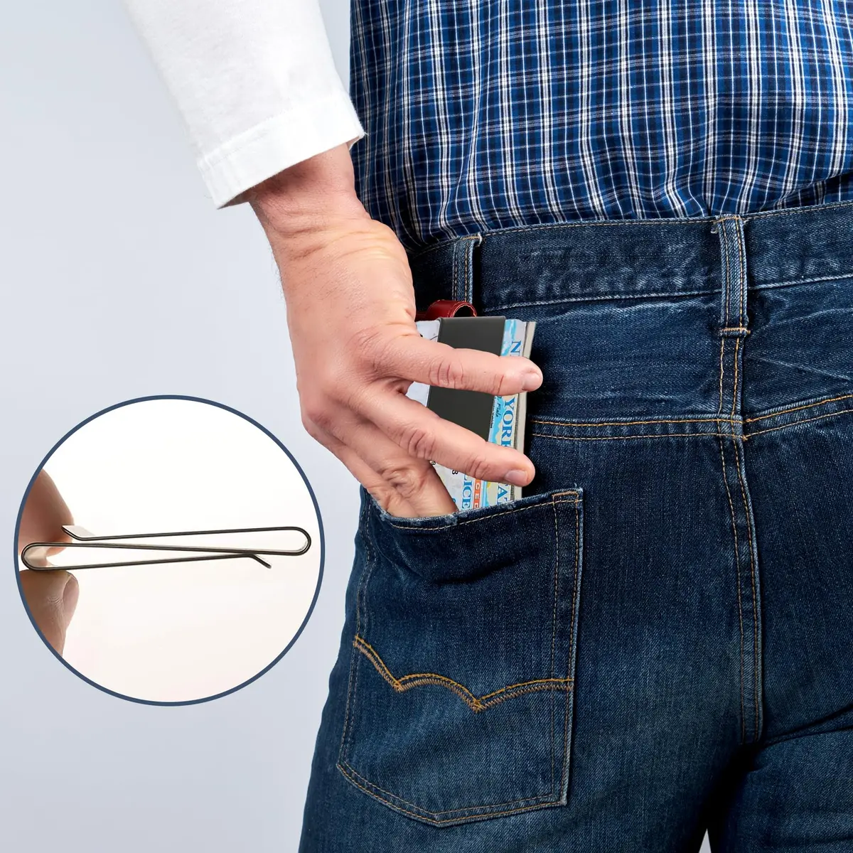 CKLT Money Clip, Cash Clip, Minimalist Wallet Slim Wallet, Stainless Steel, Secure & Stylish for Men & Boys - view 5
