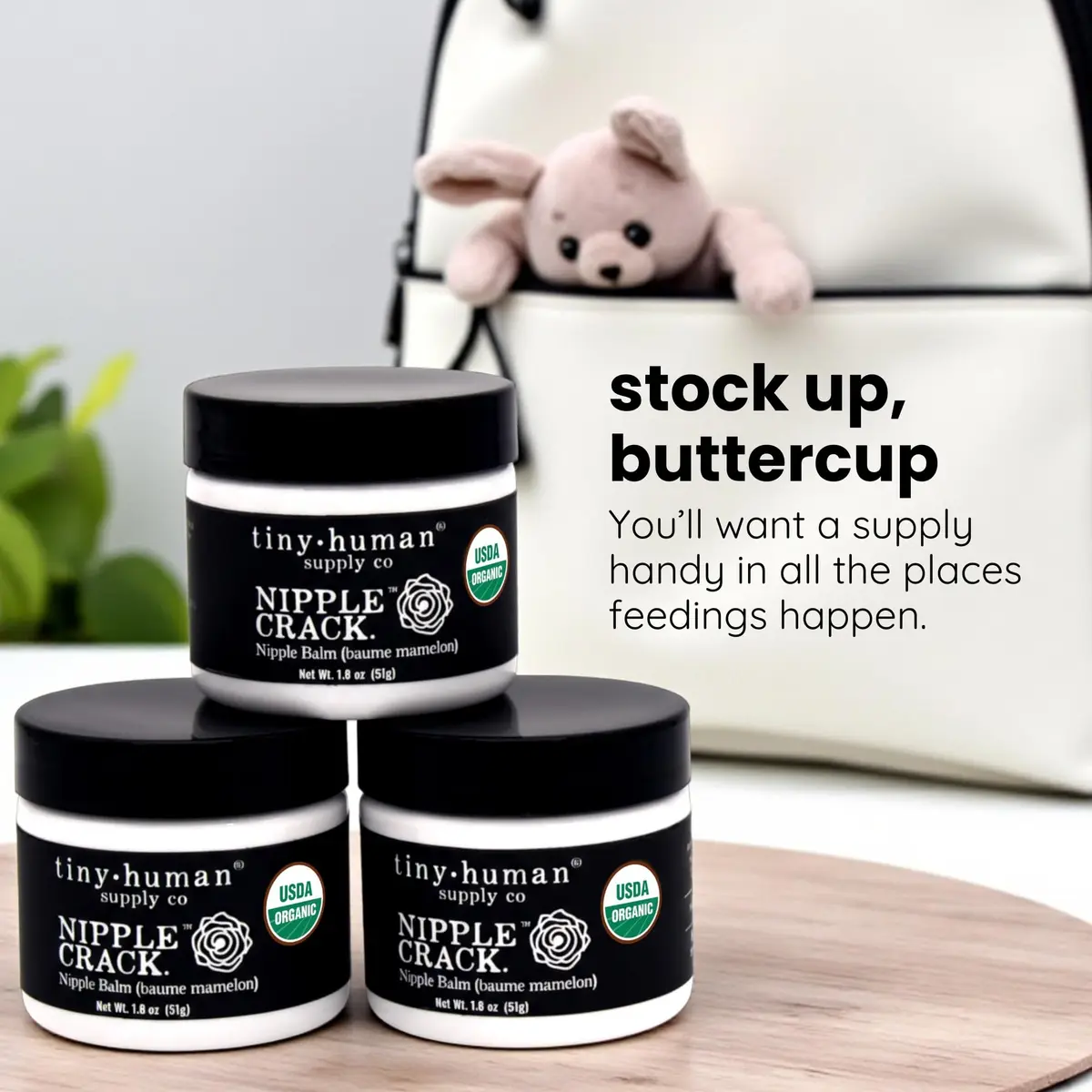 Tiny Human Supply Co Nipple Crack Organic Nipple Cream 53ml (1.8 Fl Oz) | Lanolin-Free Balm for Breastfeeding Mothers - view 5