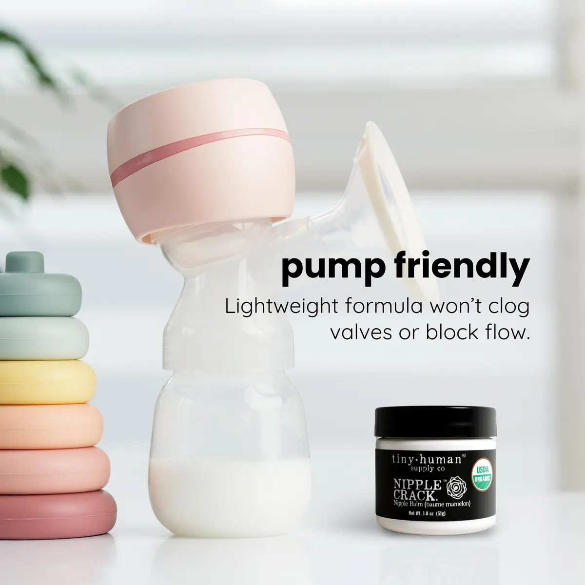 Tiny Human Supply Co Nipple Crack Organic Nipple Cream 53ml (1.8 Fl Oz) | Lanolin-Free Balm for Breastfeeding Mothers - view 3