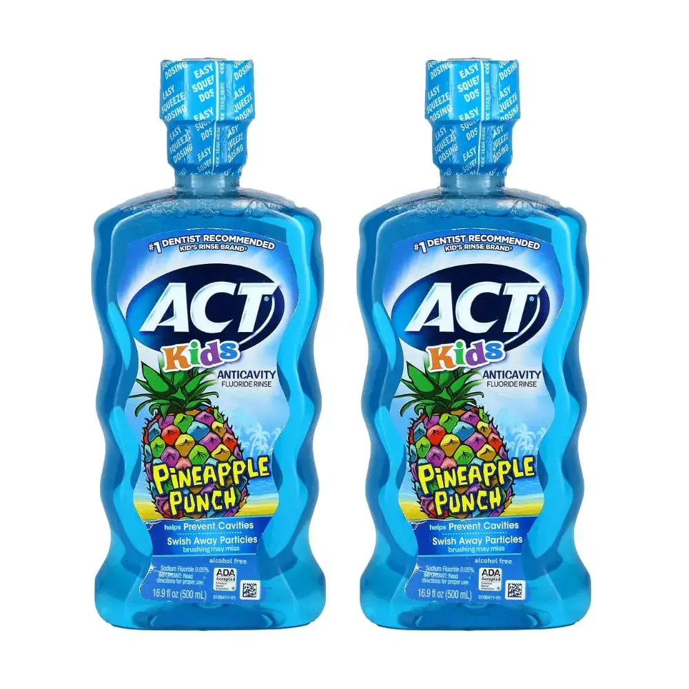 ACT Kids Anticavity Fluoride Rinse Pineapple Punch 16.9 Fl Oz (Pack of 2) | Clinically Proven to Reduce Cavities - main product image