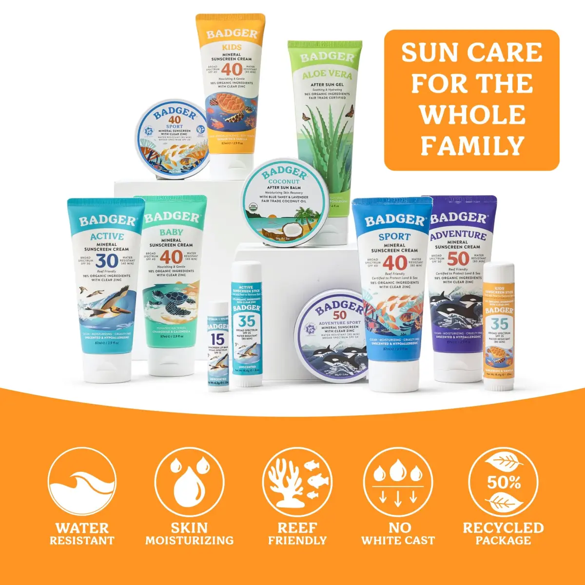 Badger Kids Mineral Sunscreen Cream SPF 40, 87ml (2.9 Fl Oz) | Broad Spectrum UVA/UVB Protection - view 6