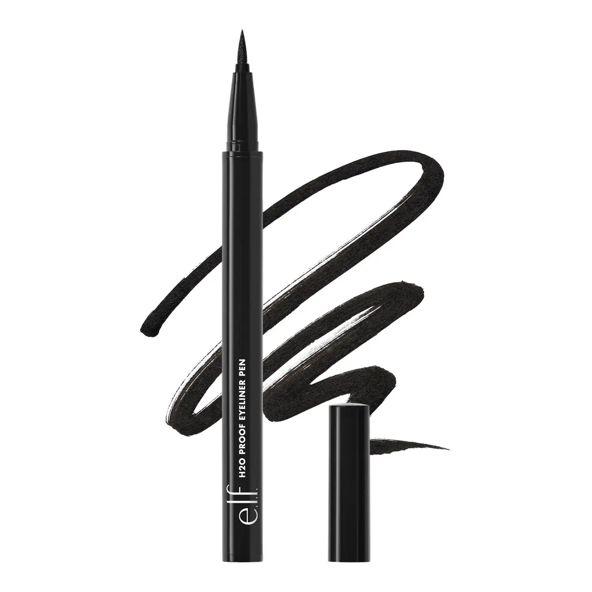 e.l.f. H2O Proof Eyeliner Pen Jet Black 0.59ml (0.02 Fl Oz) | Waterproof Felt Tip for Bold Looks - main product image
